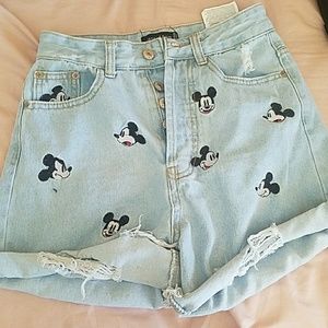 Women's XS high waisted mickey mouse shorts
